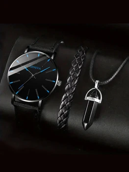 Reloj de cuarzo con correa de cuero para hombre 2
