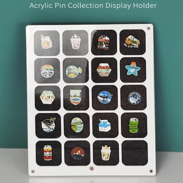 Pin Collection Display 20 Girds Dustproof Acrylic Display Case Display Box  for Various Sizes of Pins Travel Brooches Paper Clips - AliExpress