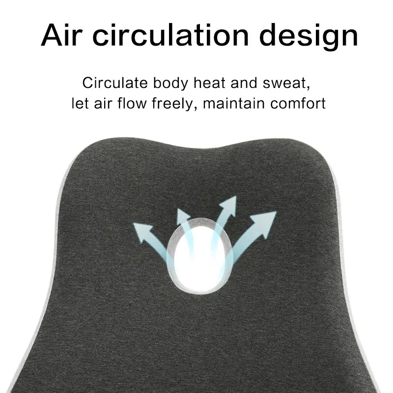 Office waist pillow ergonomic lumbar support memory cotton 4D curved waist pad car rest