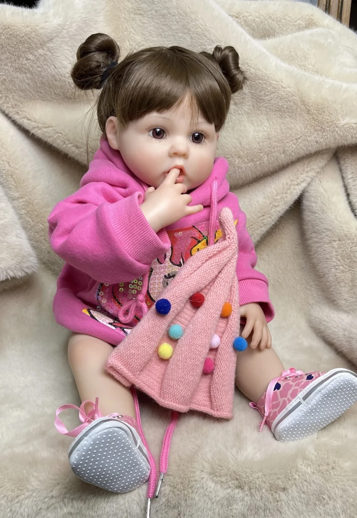 Bambola Reborn 55 Cm In Silicone Morbido - Realistica Con Accessori, Regalo Per Bambini