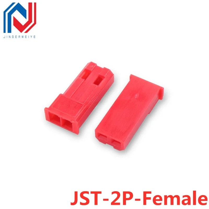 Détail des connecteurs JST 2P mâles et femelles avec terminaux pour batteries RC
