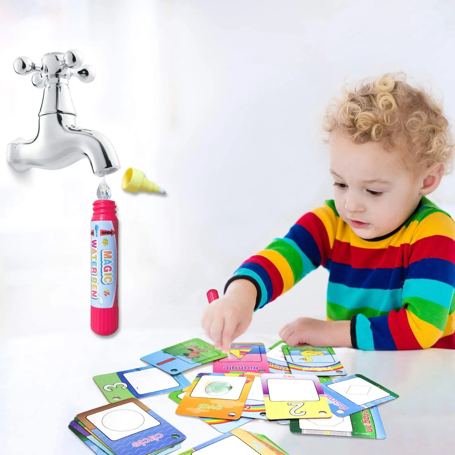 Educational Toys Water Drawing Book Drawing Toy Educational Drawing Toy Water Drawing Books Watercolor Doodle book Card 26 Digital Shapes And Colors