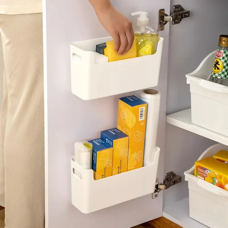 2025 New Cling Film Rack Inside Cabinet Wall Shelf Shelves Spice Rack Dish Drying Rack Cabinet Door Organiser For Kitchen