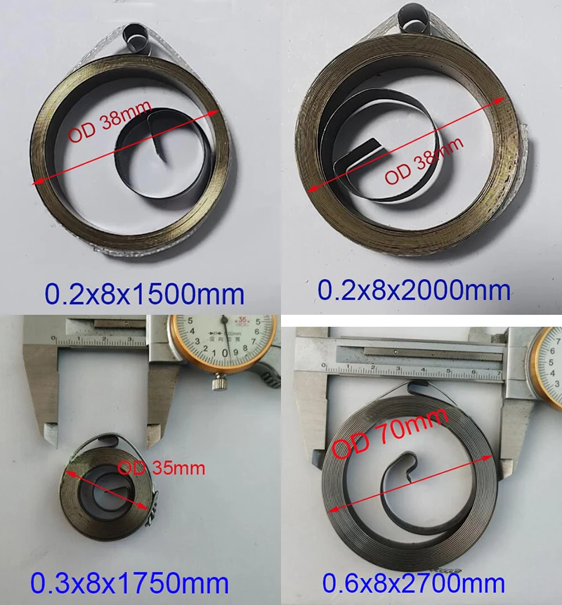 Spiral Flat Wire Coil Spring Força Constante Springs Carga de Extensão Scroll Spring