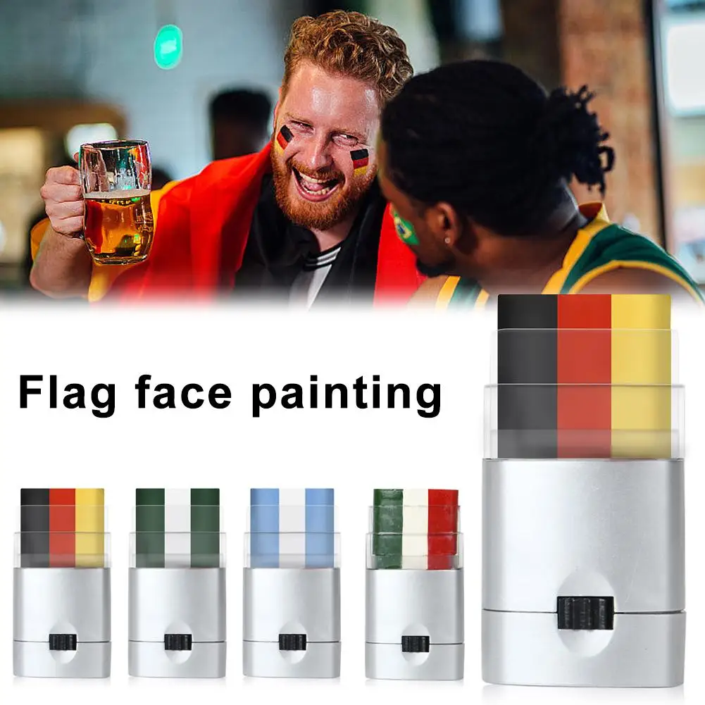 

Country Flag Face Paint Stick Body Tattoo Colored Pigment Makeup Fluorescent Adult Party Favors Crayon Kid Pen Soccer Washa V2k9