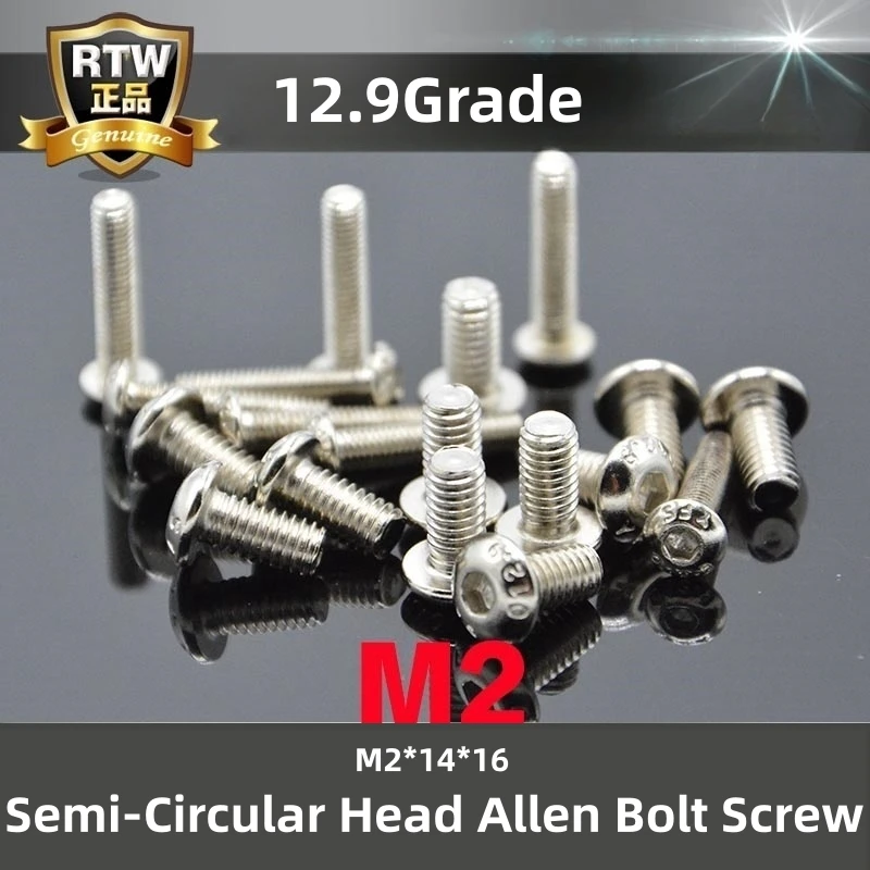 100PCSYFSM2SemiCircularHeadAllenBoltScrewM21416mmGrade129