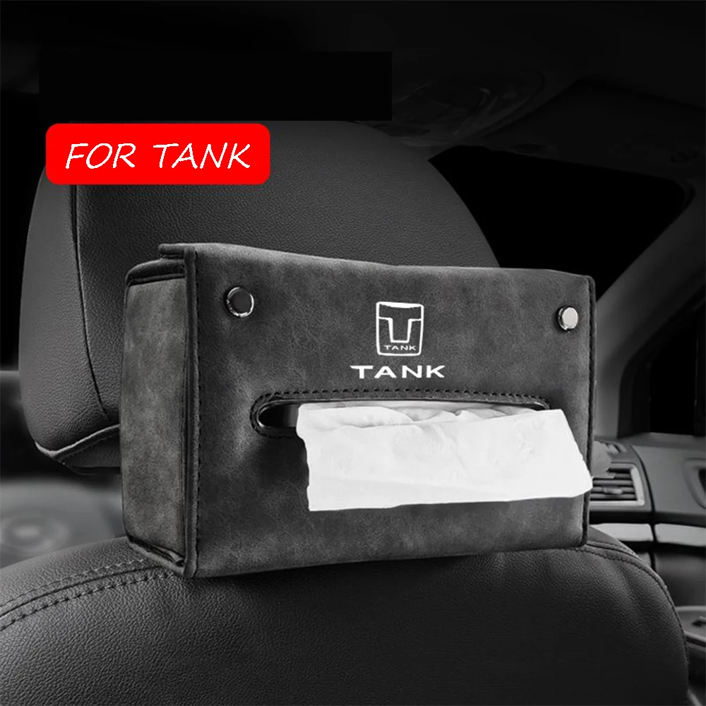 

For Great Wall GWM WEY Tank 300 500 2022 2023 Suede Car Accessories Car Tissue Box Towel Set Car Interior Storage Decoration