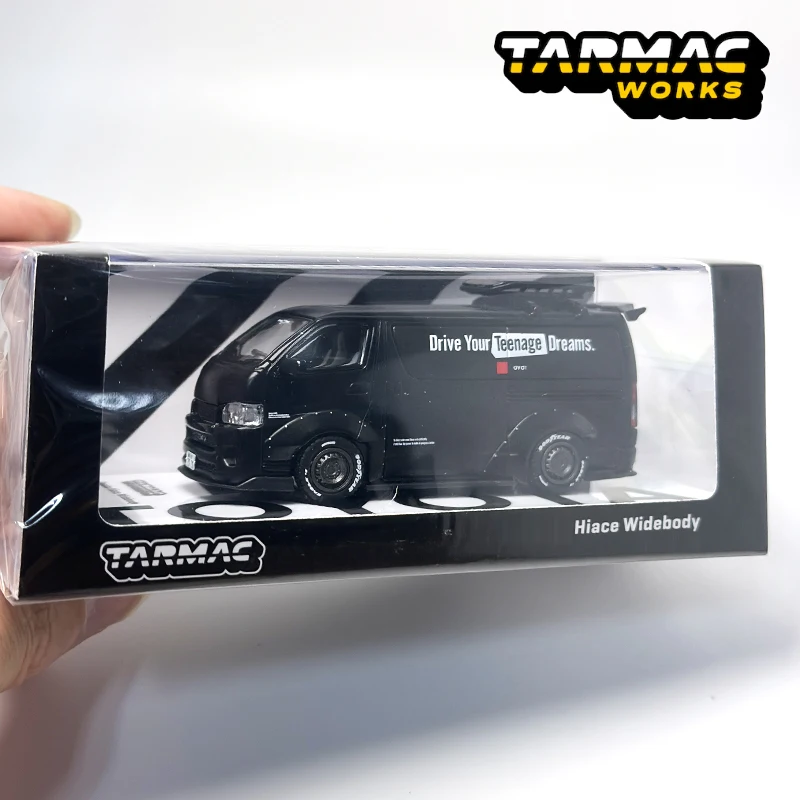 TW 1:64 Tarmac Works Hiace Widebody matte black van with roof