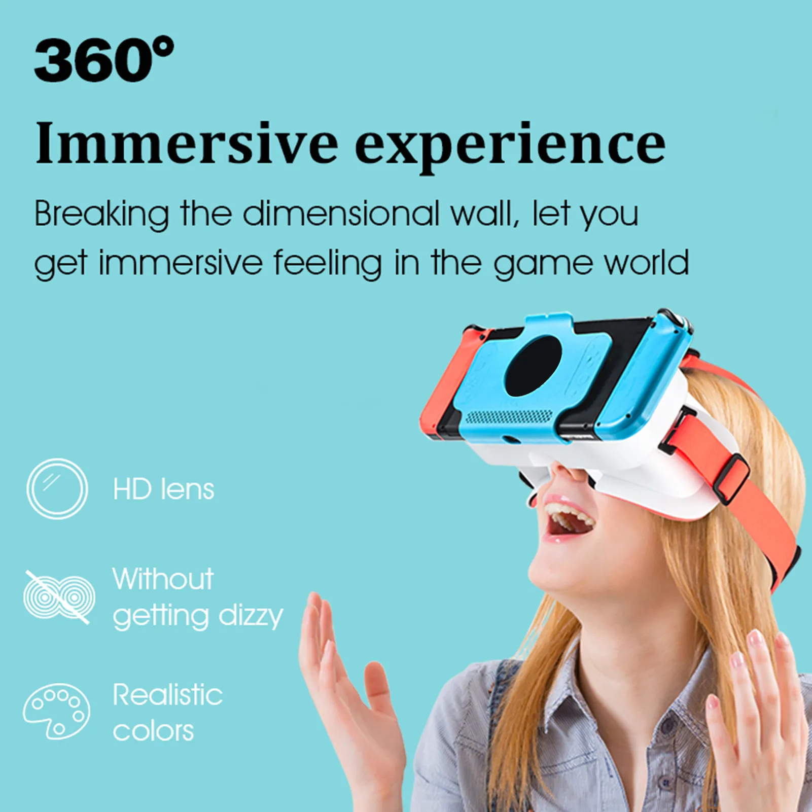 VR Glasses For Nintendo Switch OLED 3D Glasses Virtual Reality Movies For Switch Game Headset Adjustable Big Lens VR Glasses