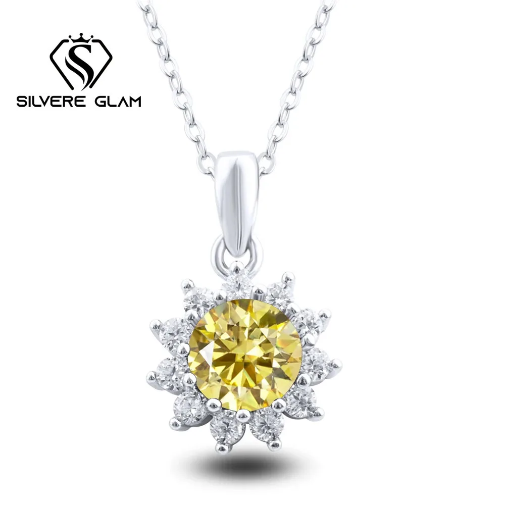 1CT D Color Moissanite Sun Mom Necklace Hot Selling S925 Sterling Silver Necklace Fine Jewelry For Party Wedding Mother's Day 3