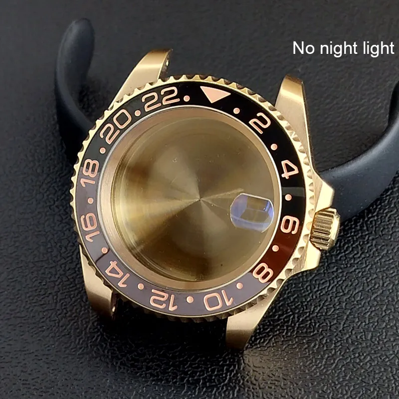 40MM Sapphire Glass GMT Bidirectional Rotation Watch Case with Accessories