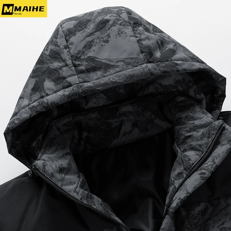 Autumn And Winter Cotton Jacket for Men's Korean Fashion Trend Loose Short Printed Coat High Quality Thick Padded Men's Coat