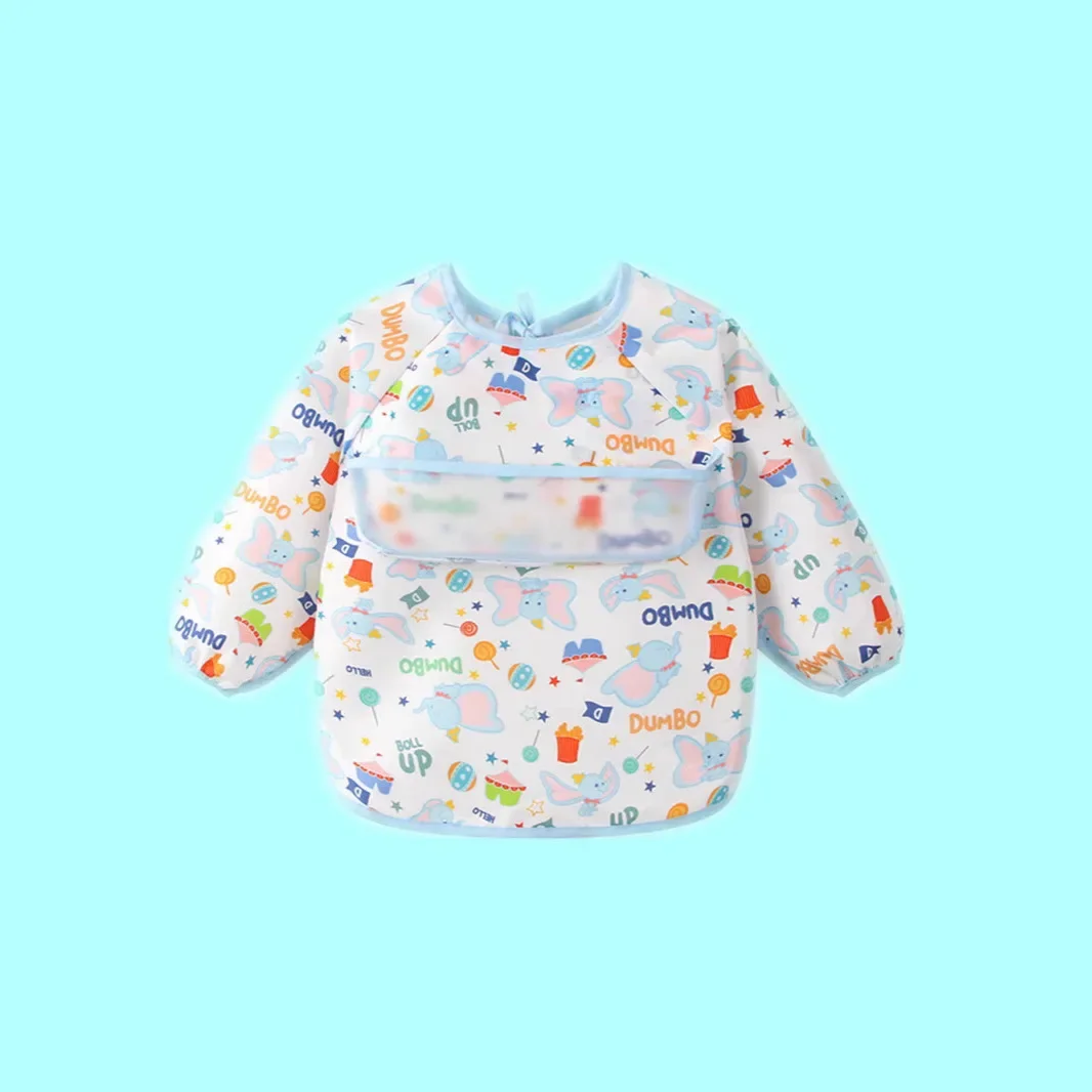 New Waterproof Long Sleeve Baby Feeding Smock Overall Eating Clothes Toddler Anti-Reverse Clothing Children's Apparel Accessorie