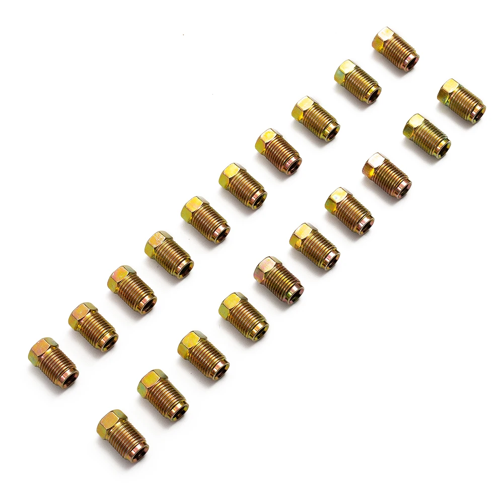 Brake Line Lock Kit Brake Line Connector Brake Line Fittings Nuts Male Metric 10mm*1mm End Union For 3/16" Tube Inverted Flares Parts Accessories Kit 20x