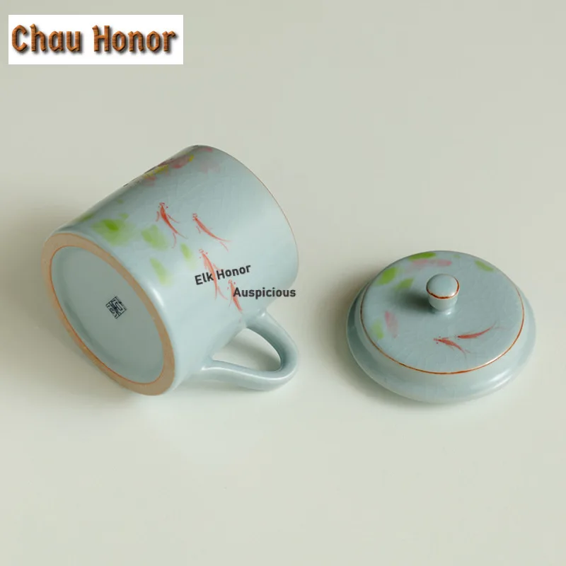 310ml Hand-painting Anipet Koi Ru Kiln Coffee Mug Retro Milk Cup Afternoon Tea Mug Personal Office Water Cup Drinkware Gifts