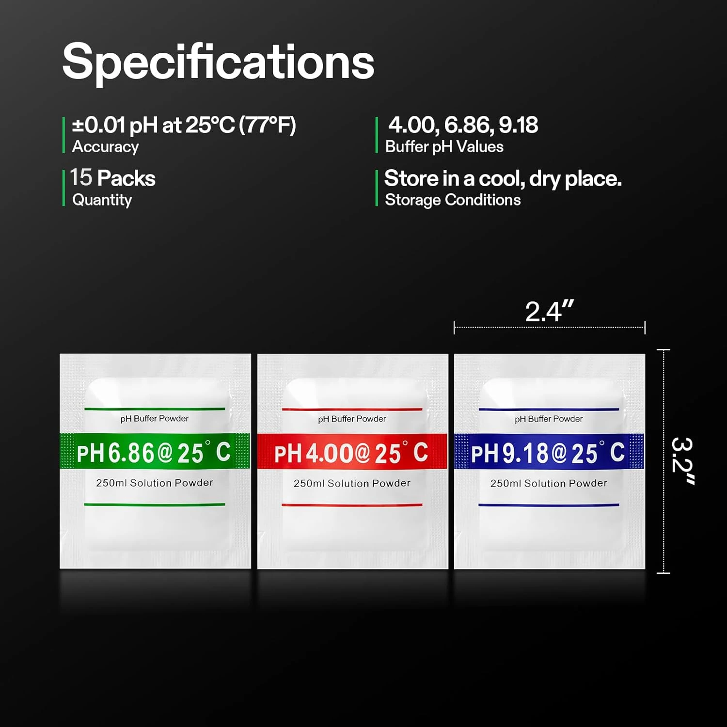 PH Meter Calibration Powder PH Calibration Powder 15pcs/lot 4.01 6.86 9.18 PH er Powder for Test Meter