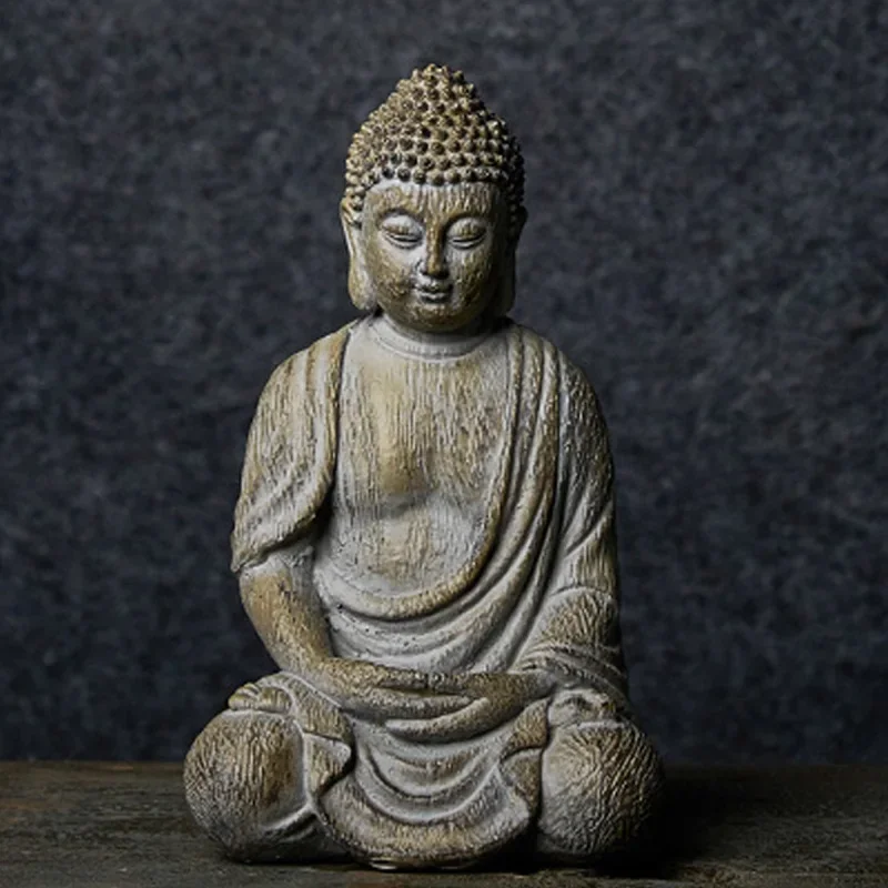 Zen Buddha Statue Decoration, Courtyard Garden Lawn, Furnishing Chinese Creative Gardening, Outdoor Villa Open-Air Yard, 1Pc