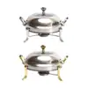 Food Warmer Quick Heating Cooking Pot with Lid Camping Alcohol Stove Hot Pot for Kitchen Party Noodles, Egg Restaurant Household 1