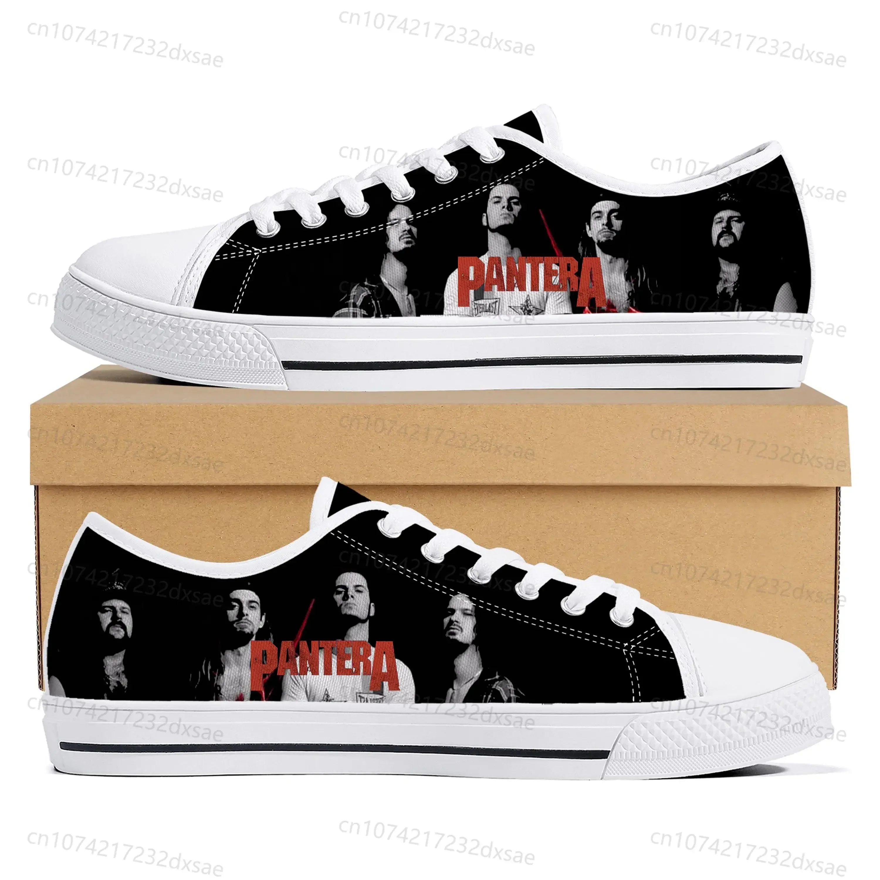 Pantera Metal Band Pop Low Top High Quality Sneakers Mens Women Teenager Canvas Sneaker Casual Couple Shoes Custom Shoes