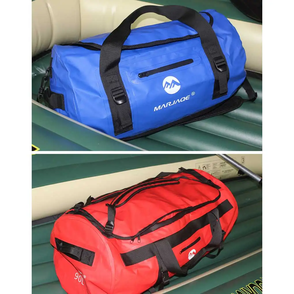 Waterproof Duffel Outdoor Dry Saddle Front Pocket PVC Handbag Travel Red