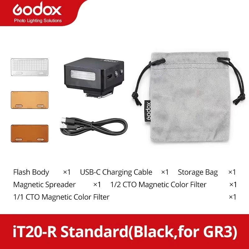 Godox iT20 R TTL Mini Flaş iFlash Kamera Flaşı Manyetik Kamera Üstü Flaş Ricoh GR3/GR3X ile uyumlu