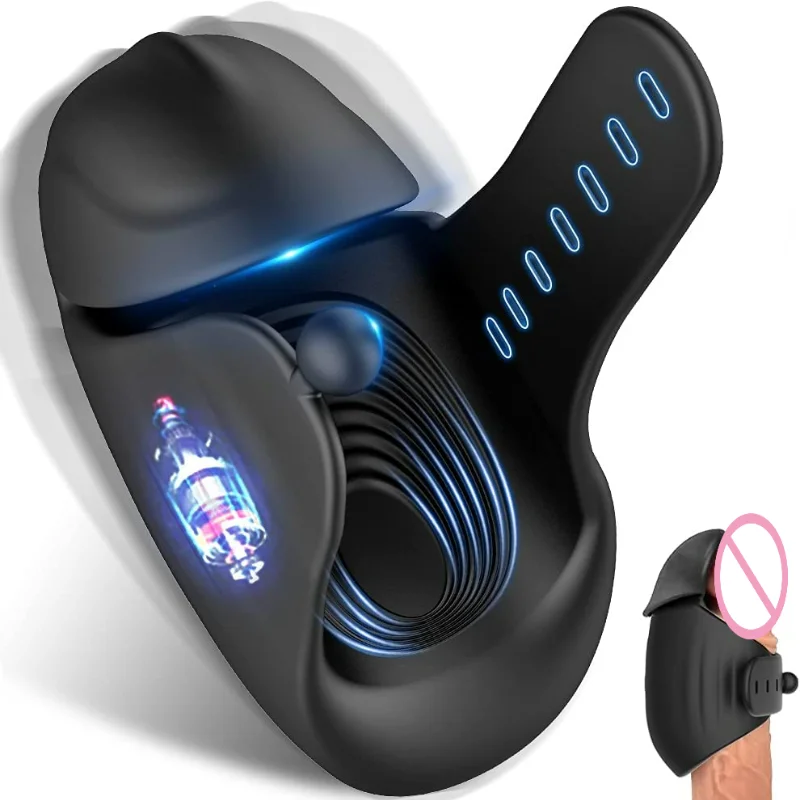 Male sex toys glans vibrator penis exerciser massager adjustable male masturbation cup masturbator delayed ejaculation trainer sex toy for men