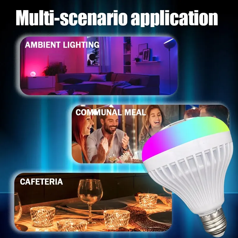 LED Music Light Bulb with Built-in Bluetooth Speaker Wireless Smart Light Bulb with Remote Control RGB Color Changing Speaker bluetooth speaker portable speaker mini bluetooth speaker audio speaker mini sound box