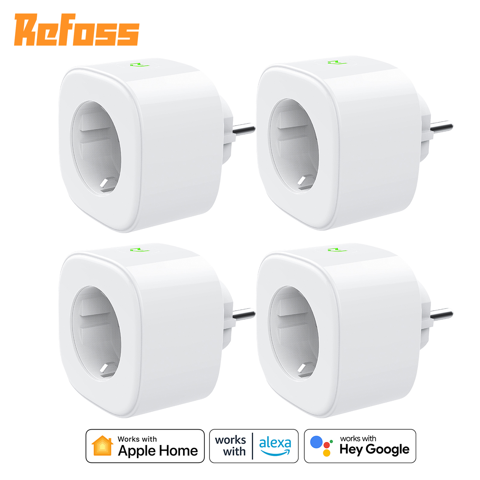 Refoss 16A HomeKit Smart EU Plug WiFi Socket Timer Schedule Remote Voice Control Support Alexa Google Assistant