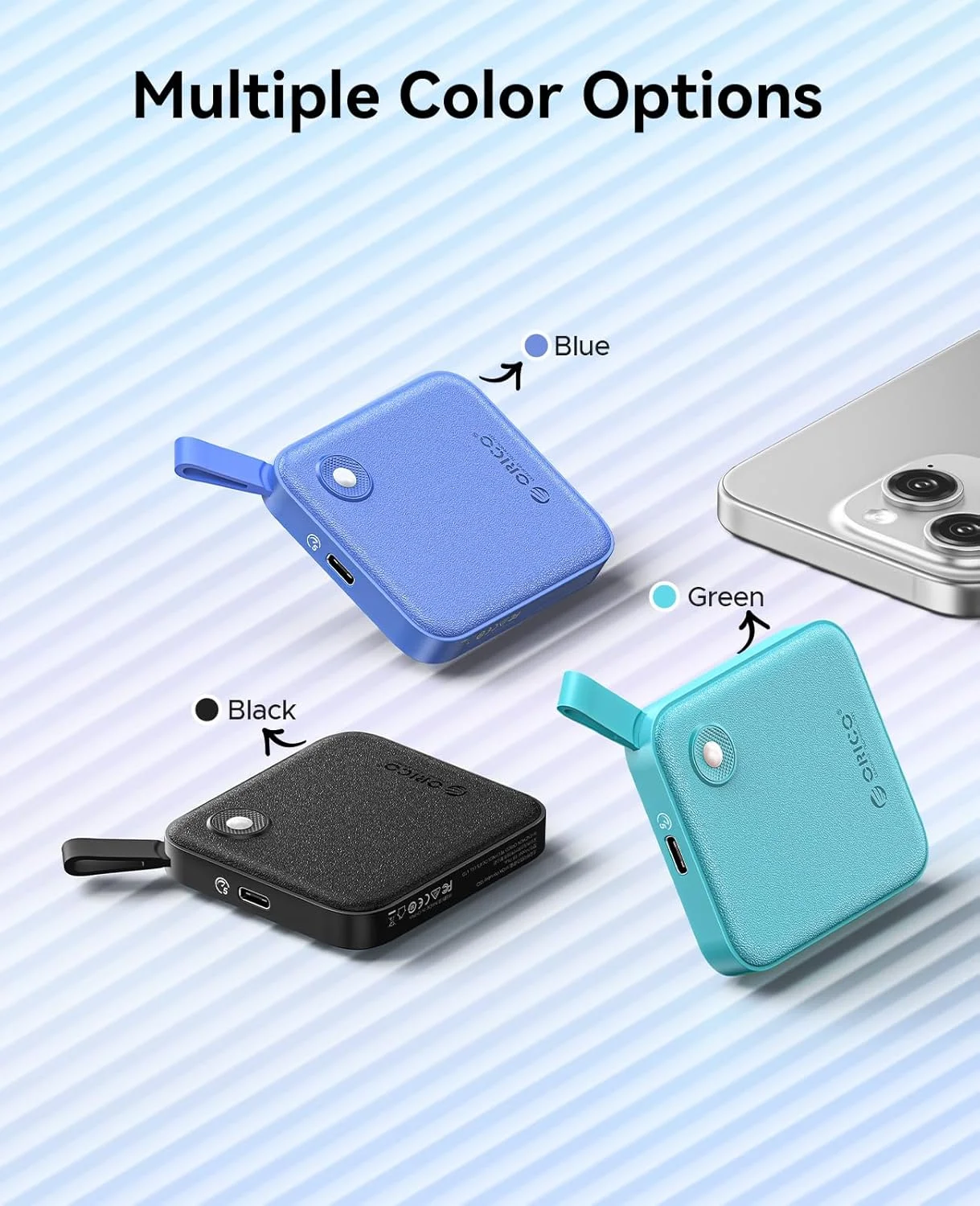 ORICO 휴대용 SSD, 2 in 1 USB C 케이블 포함, 외장형 솔리드 스테이트 드라이브, 아이폰 14 13 11 12 X 아이패드 PC용 최대 460MB/s