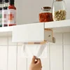1pcs Kitchen tissue holder, no punching iron paper holder, household napkin hanger, cabinet, drawer, wall mounted 6