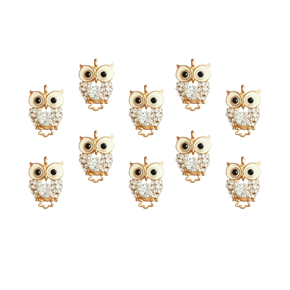 

10pcs Stylish Owl Shape Pendants Charms Creative DIY Jewelry Making Accessory DIY Supplies for Necklace Bracelet (Golden)