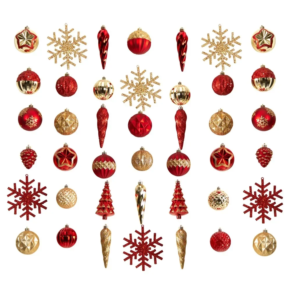 

Re-Useable Container Christmas Decoration 52 Count Christmas Tree Ornament Box Set Holiday Deluxe Shatterproof Decorations 2024