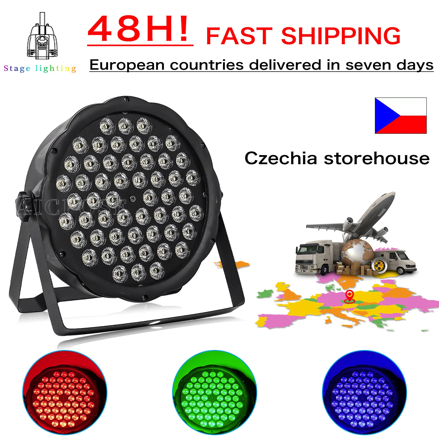 

54x3W RGB 3 in 1 LED Par Light RGBW Four Colors UV Violet DMX512 Control Strobe Effect For Club DJ Disco Party Wedding