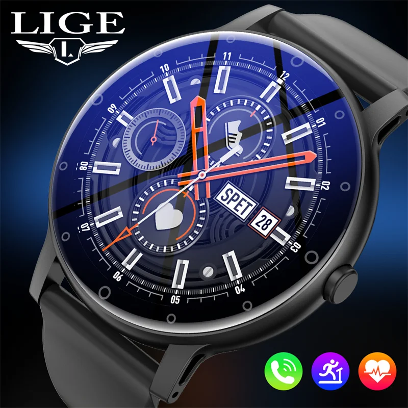 

LIGE New Men Smart Watch Sport Fitness Bluetooth Call Heart Rate Blood Oxygen Monitor Waterproof Women Smartwatch For iOSAndroid