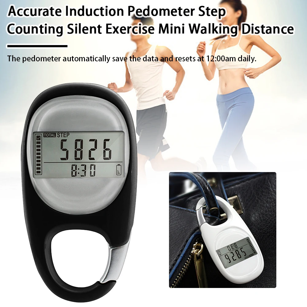 Portable Silent Step Counting 3D Mini Pedometer Calorie Multi function