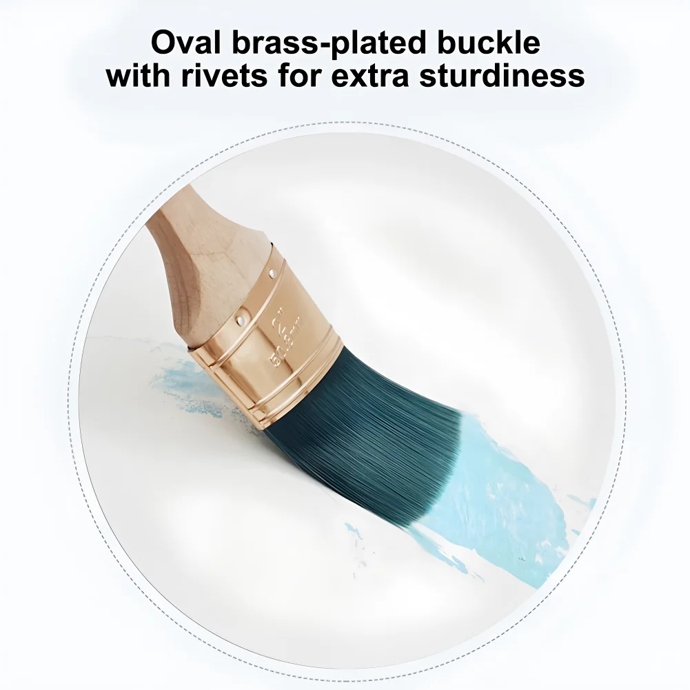 فرشاة طلاء خشبية احترافية مقاس 2 بوصة، فرشاة خشبية بزاوية مسطحة، أداة زخرفية ذاتية الصنع لطلاء أثاث الحائط