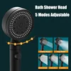 MIJIA 5 Modes Adjustable Black Bath Shower Head High Pressure Water Saving Shower Stop Water Shower head Bathroom Tool 2