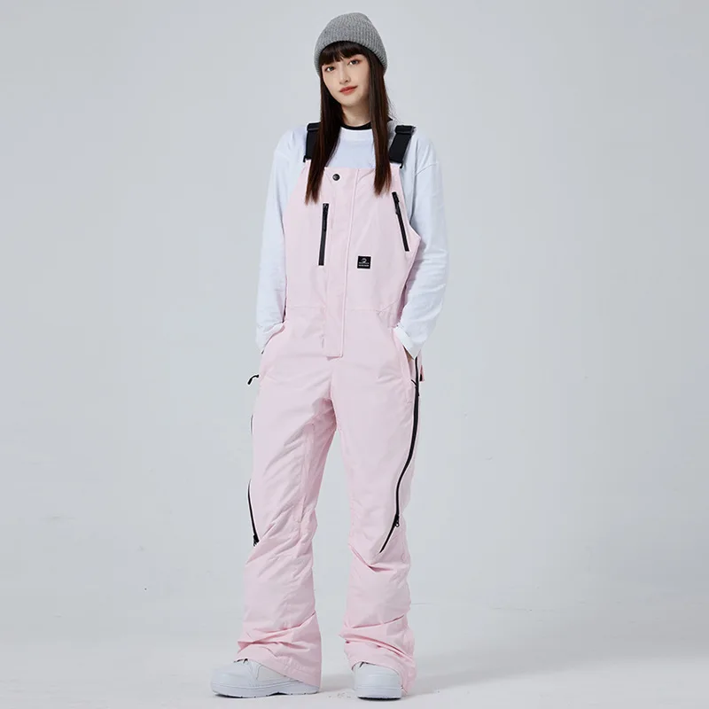 MUTUSNOW Winter Warm Waterproof Men And Women‘s Ski Strap Pants Breathable Snowboarding Trousers Male And Female Snow Overalls 2