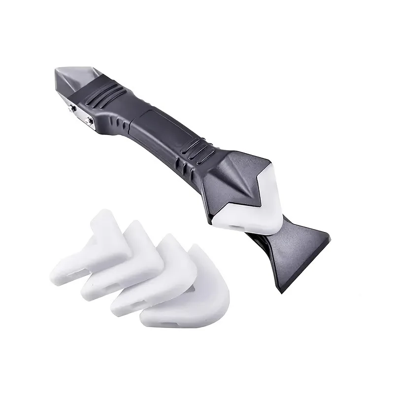 Ultimate 5-in-1 Metal Head Shovel & Glue Tool Kit: Multi-Functional Silicone Spatula, Caulk & Grout Remover, Sealant Finisher, and Scraper Set