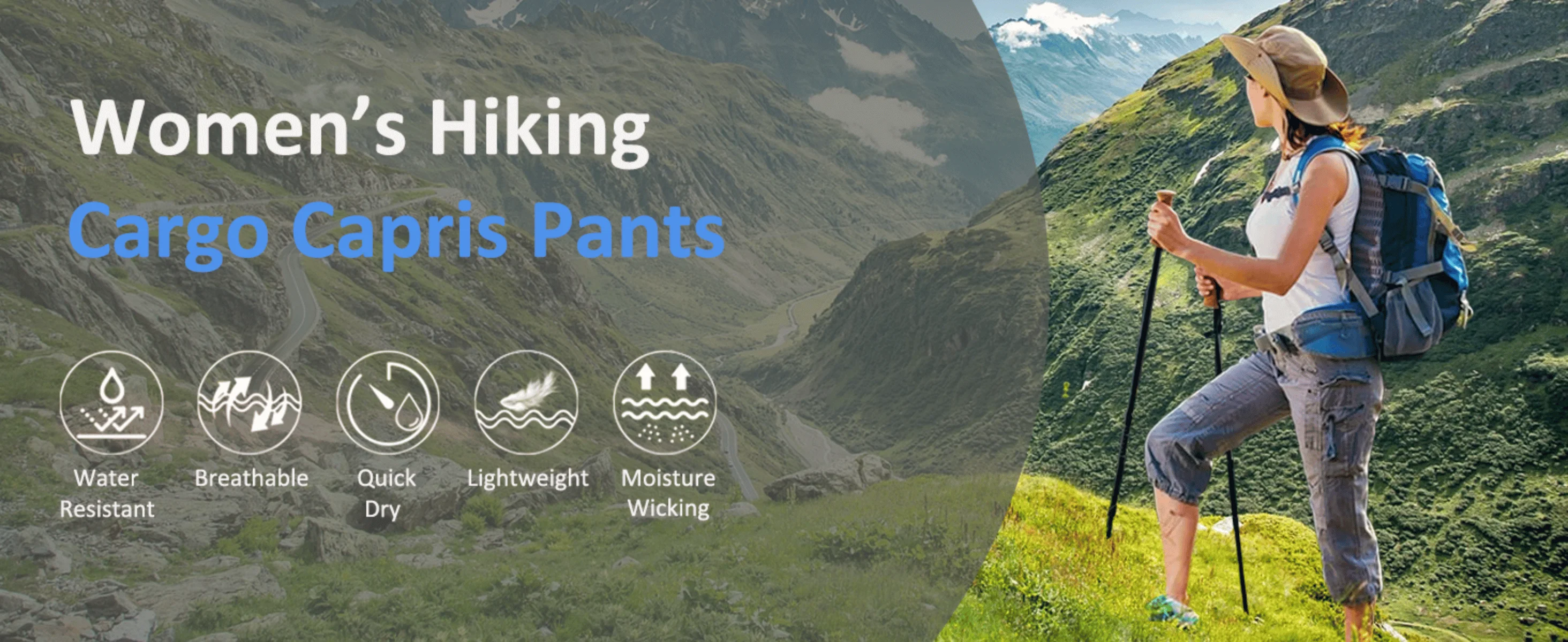 TACVASEN Quick Dry Knee Length Nylon Capris Womens Summer Hiking Casual Cargo Short Pant Lightweight Waterproof Shorts 5 Pockets