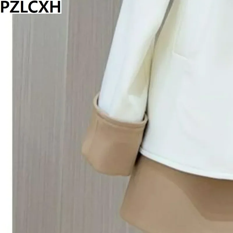 Women's Blazer Spring Autumn Casual Long Sleeve Suit Jacket  2023 New Office Commute Business Elegant Fake Two Pieces Tops Belt