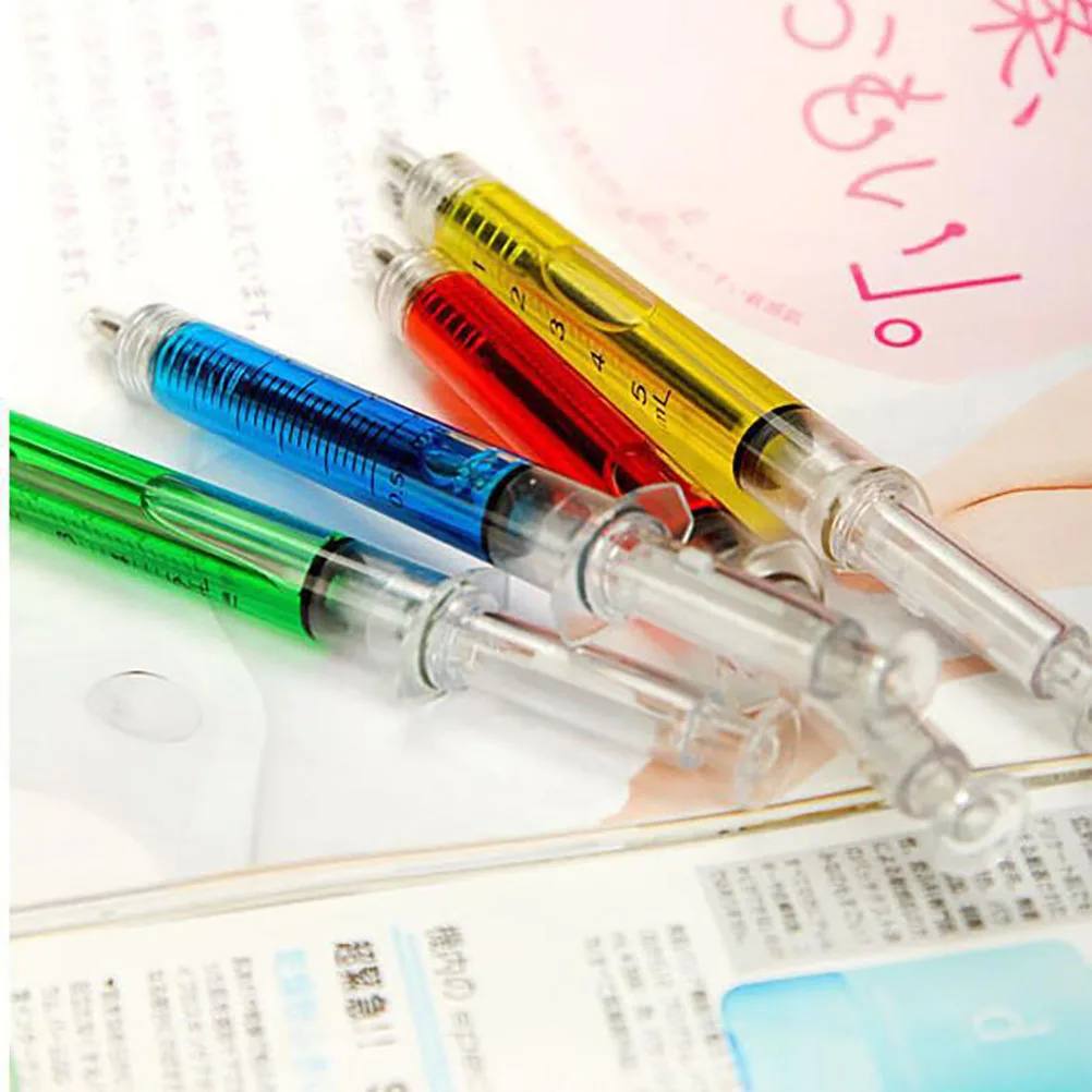 4PCS/lot Liquid Novelty Syringe Ballpoint Pen Child Gift ballpoint pen multifunction ballpoint pen multifunctional pen ball point pen syringe pens