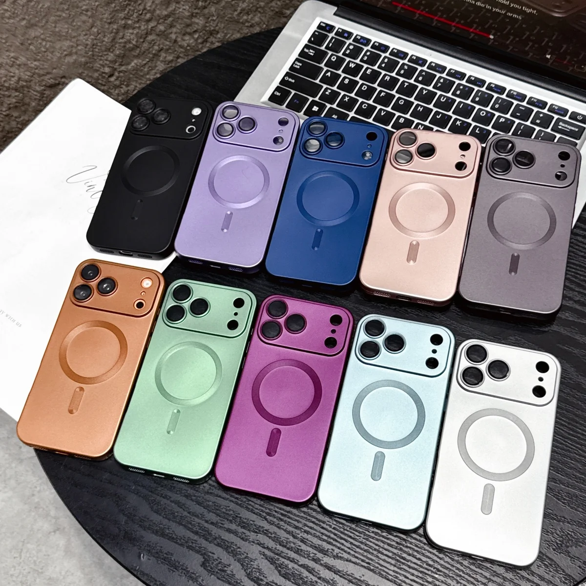 Metallic Magnetic Soft Case with Lens Protection and Wireless Charging Compatibility