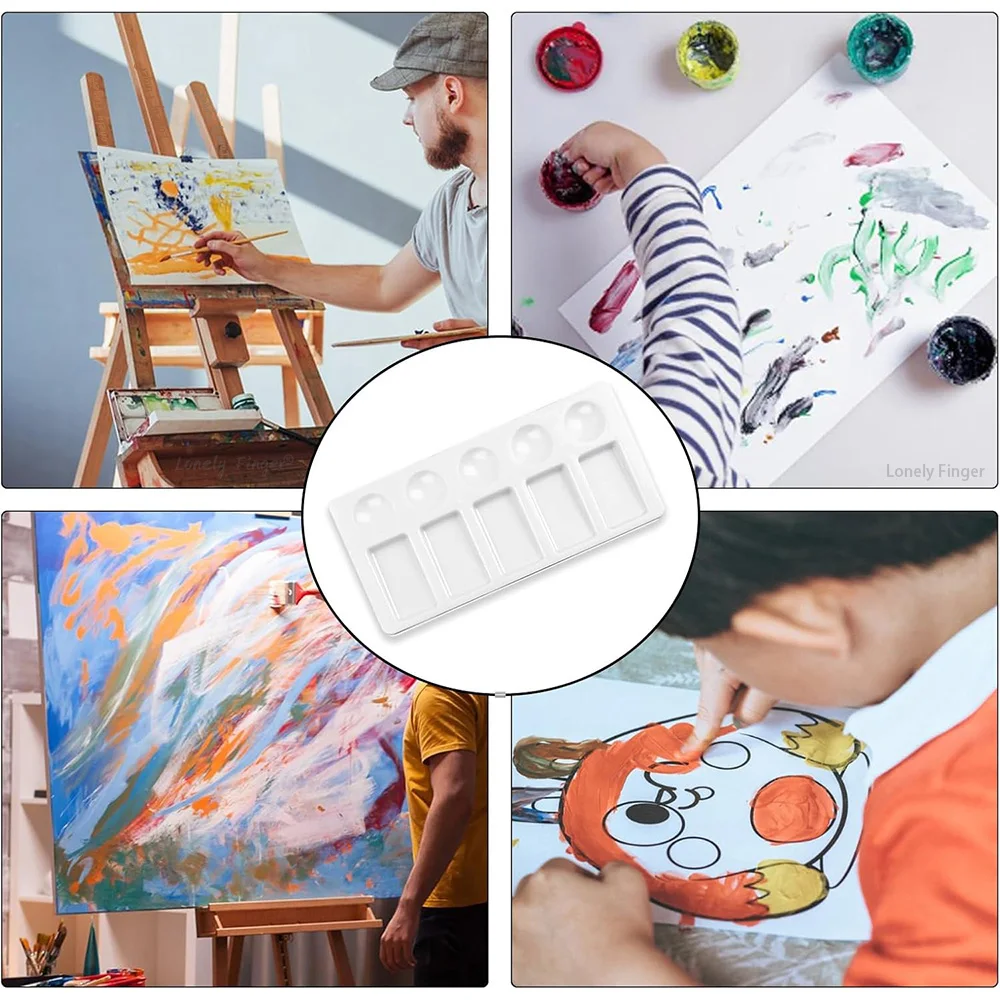 2PCS Paint Palette Tray 10-Well Watercolor Paint Palette Artist Mixing Color Tray Leak-proof for Painting