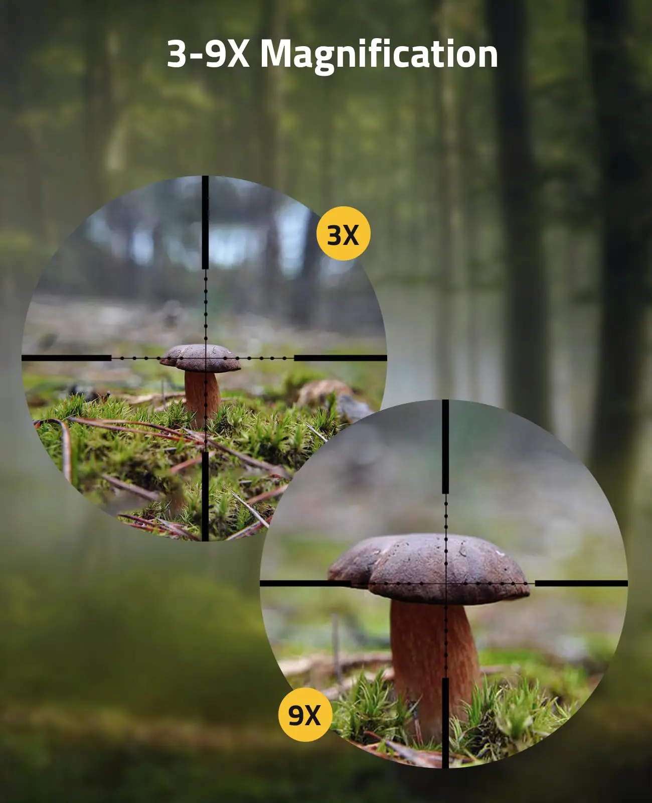 Rifle Scope 3-9x40 AO Optics R4 Reticle Crosshair Riflescope with Mounts For 11mm Dovetail Rail Adjustable Objective Lens