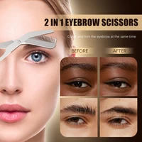 1Pcs Eyebrow Trimming Scissors with Combs Professional Eyebrow Trimmer Stainless Steel Grooming Eyebrow Shaping Scissors Tools 3