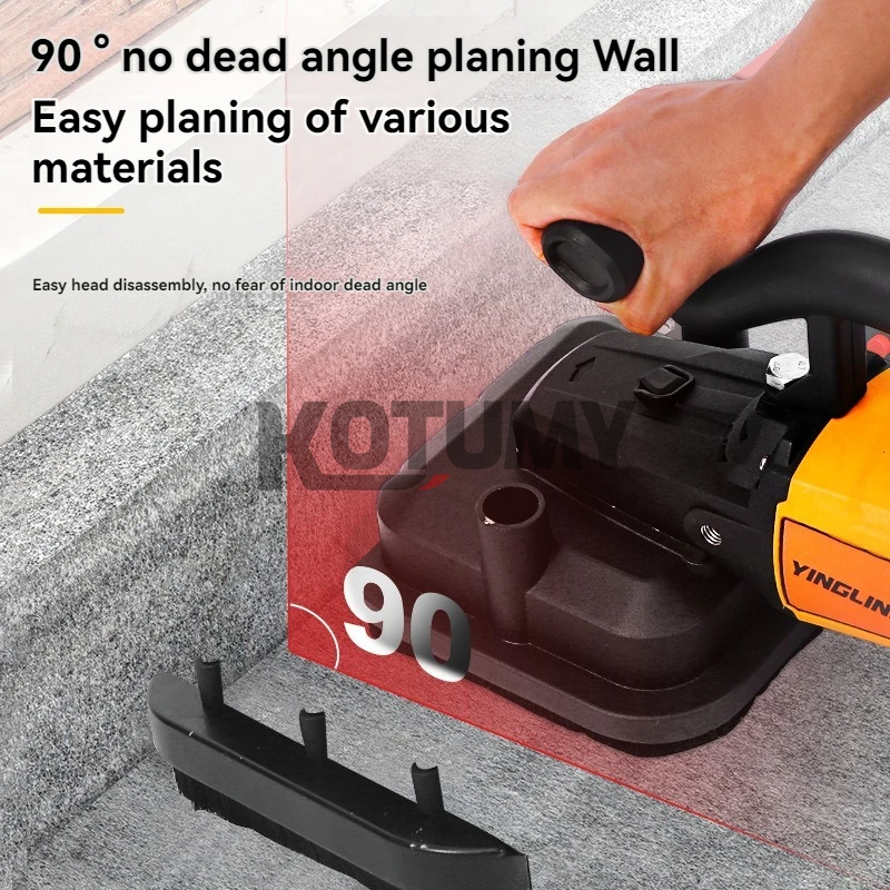 Multifunctional Four Head Cement Wall Rough Grinder Dust-free Plasterer with Extension Rod Walls Concrete Floors Polish Tool