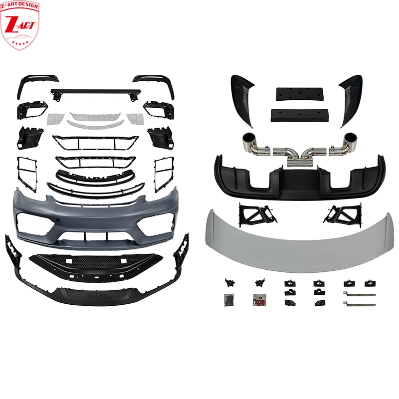 Z-Art 718 Gt4 Body Kit Per Porsche 718 Boxster Cayman Plastic Body Kit Per 718 2016 + Pp Parti Aerodinamiche In Fibra Di Carbonio A Secco