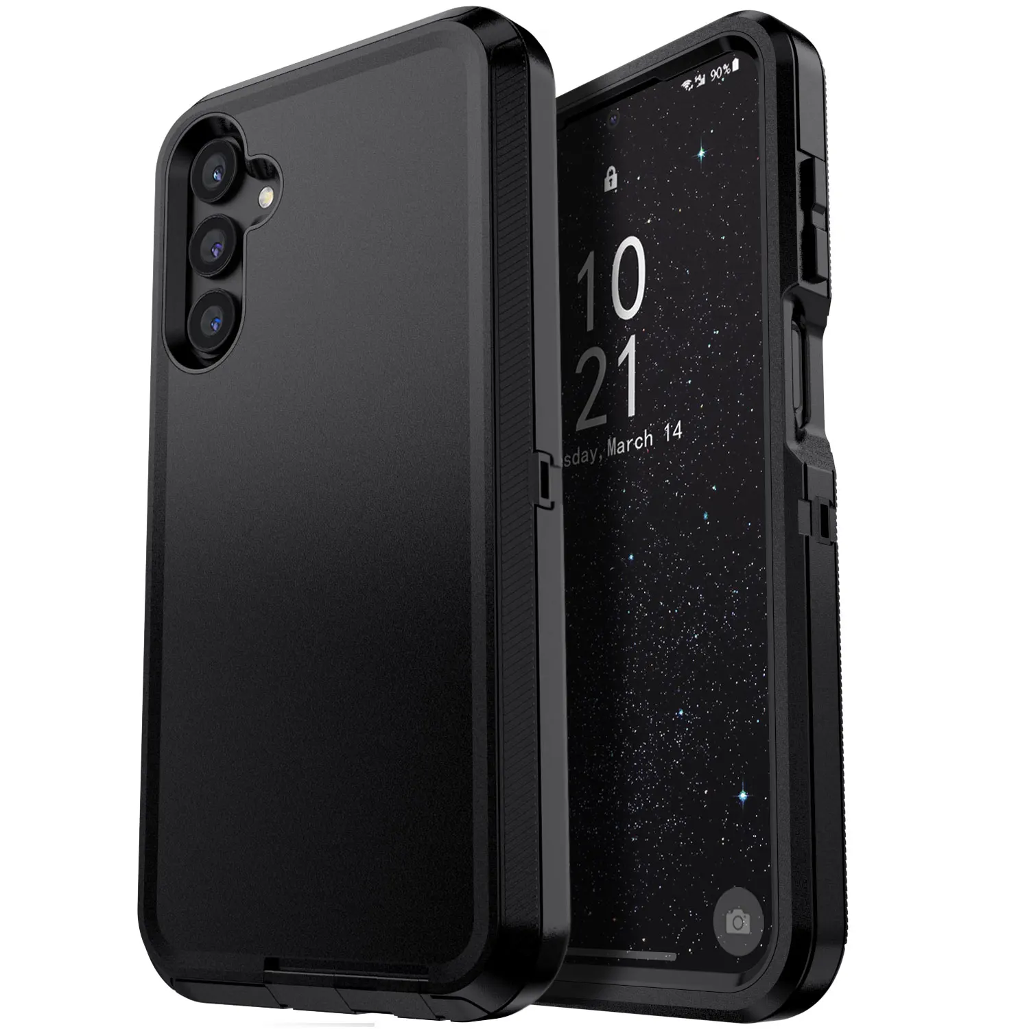 Black For Samsung Galaxy A15 5G Case Heavy Duty Shockproof Hard Protective Rugged Hybrid 3in1 Layers Cover