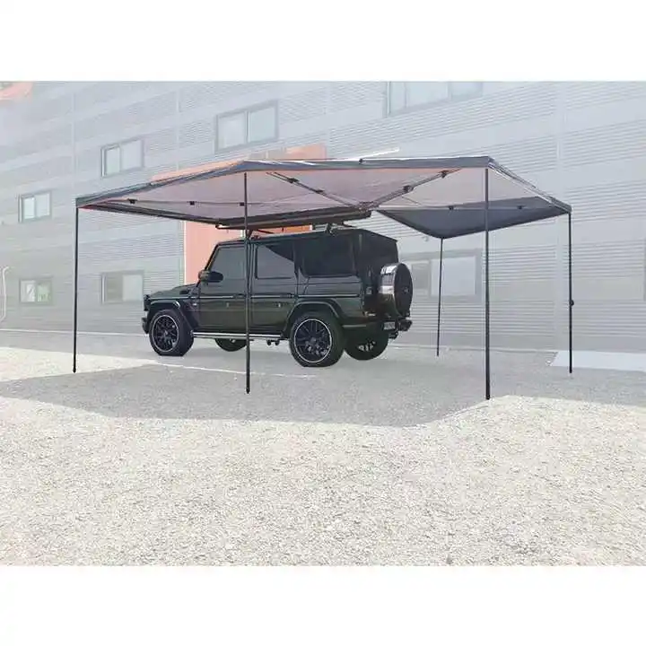 

HOT 270*250*200 Retractable Road Trip 300gsm / 600d Suv Car Side Legless 270 Degree Awning Tent With Annex Room